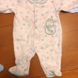 Warm white and blue Carter’s sleeper